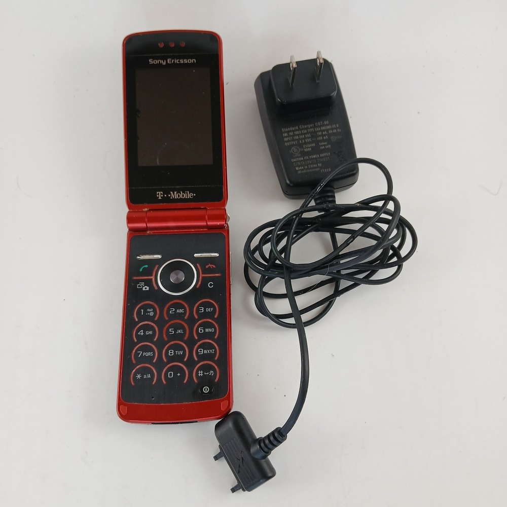 Sony Ericsson TM506 - Red ( T-Mobile ) Flip Phone Tested/Works READ